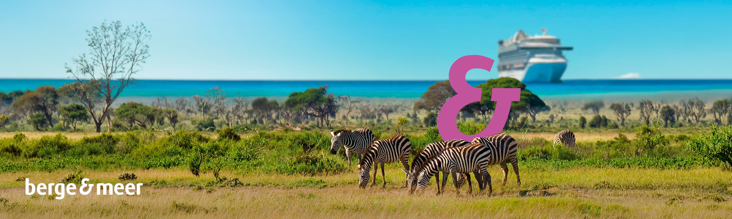 Zwei Personen sitzen in einem Cabrio auf einer Küstenstraße mit Meer und Palmen im Hintergrund